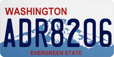 WA license plate ADR8206