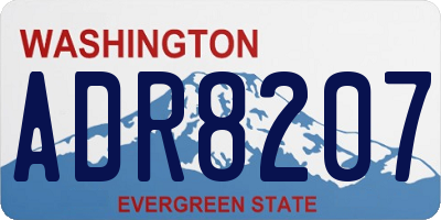 WA license plate ADR8207