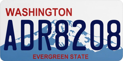 WA license plate ADR8208