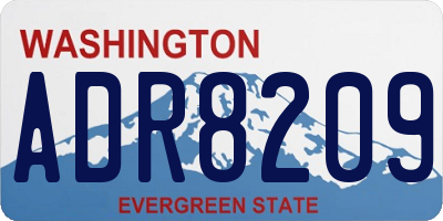 WA license plate ADR8209