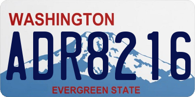 WA license plate ADR8216