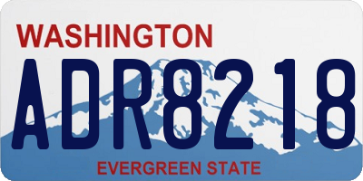 WA license plate ADR8218