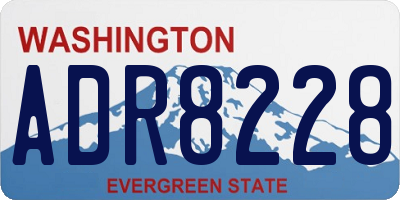 WA license plate ADR8228