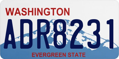 WA license plate ADR8231