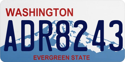 WA license plate ADR8243