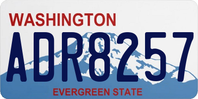 WA license plate ADR8257