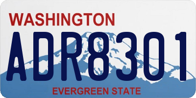 WA license plate ADR8301