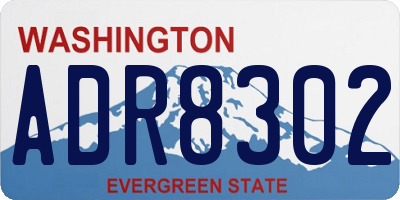 WA license plate ADR8302