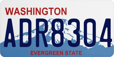 WA license plate ADR8304