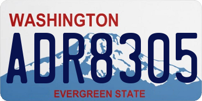 WA license plate ADR8305