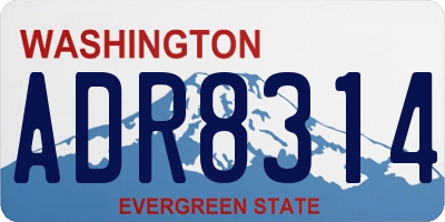 WA license plate ADR8314