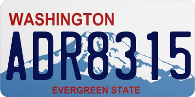 WA license plate ADR8315