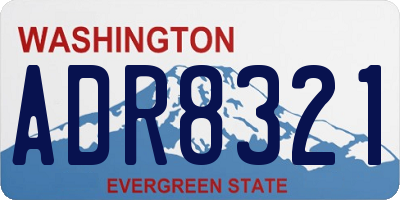 WA license plate ADR8321