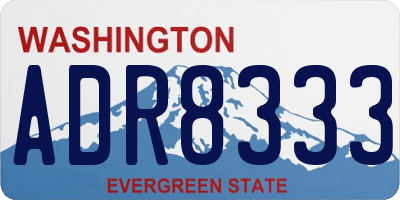 WA license plate ADR8333