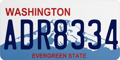 WA license plate ADR8334