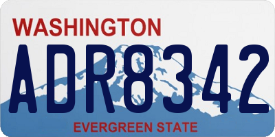 WA license plate ADR8342