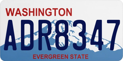WA license plate ADR8347