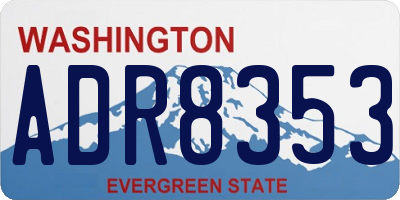 WA license plate ADR8353