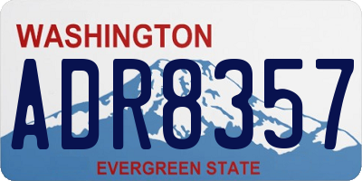 WA license plate ADR8357
