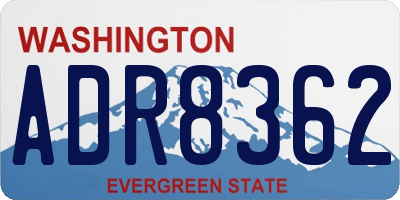 WA license plate ADR8362