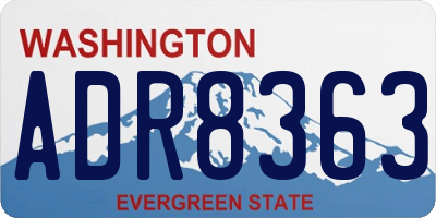 WA license plate ADR8363