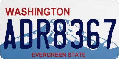WA license plate ADR8367