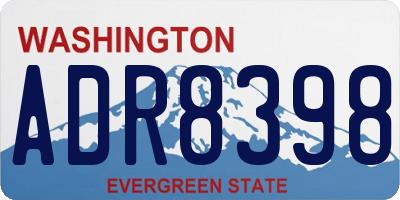 WA license plate ADR8398