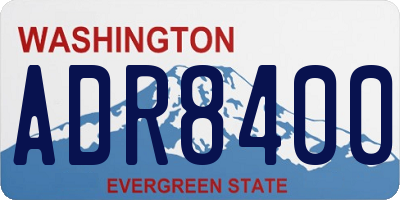 WA license plate ADR8400