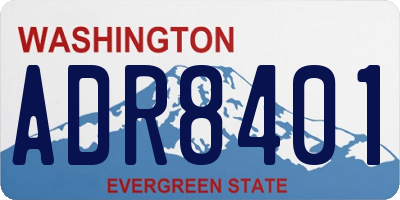 WA license plate ADR8401