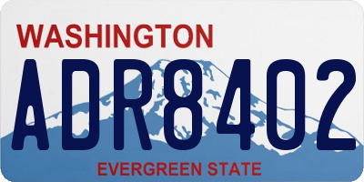 WA license plate ADR8402