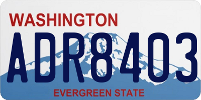 WA license plate ADR8403