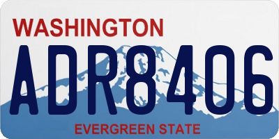 WA license plate ADR8406