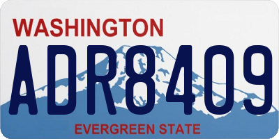 WA license plate ADR8409