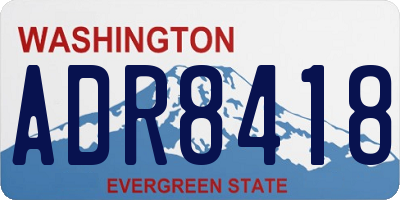 WA license plate ADR8418