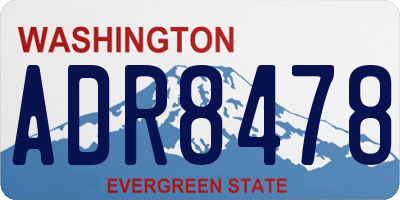 WA license plate ADR8478