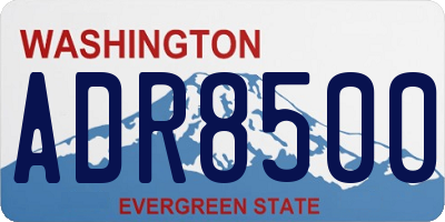 WA license plate ADR8500