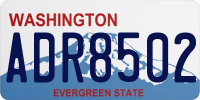 WA license plate ADR8502