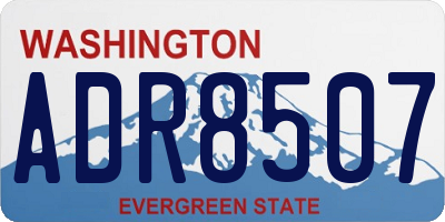 WA license plate ADR8507