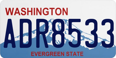 WA license plate ADR8533