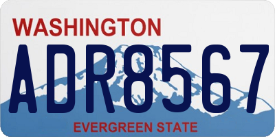 WA license plate ADR8567