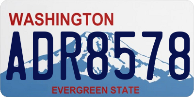 WA license plate ADR8578
