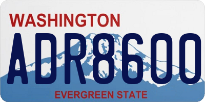 WA license plate ADR8600