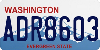 WA license plate ADR8603