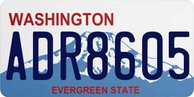 WA license plate ADR8605