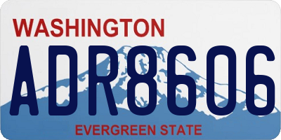 WA license plate ADR8606