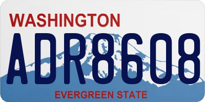 WA license plate ADR8608