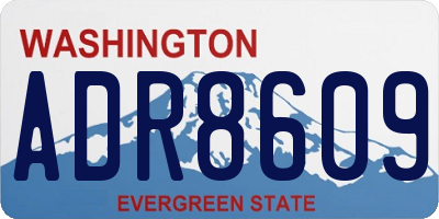 WA license plate ADR8609