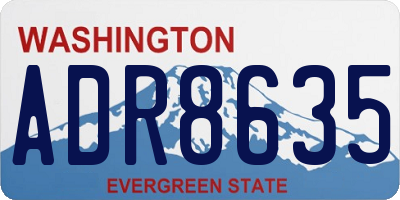 WA license plate ADR8635