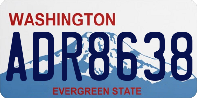 WA license plate ADR8638