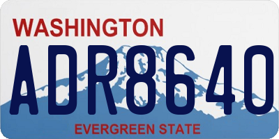 WA license plate ADR8640